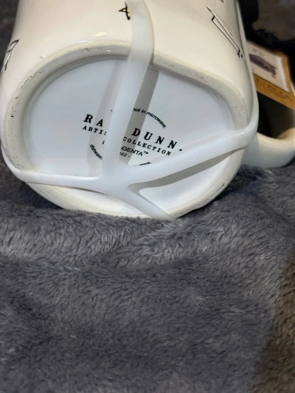 Rae Dunn white ceramic graduation mug with black cap lid and yellow tassel - Picture 7 of 7